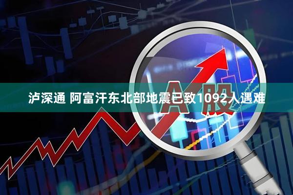 泸深通 阿富汗东北部地震已致1092人遇难